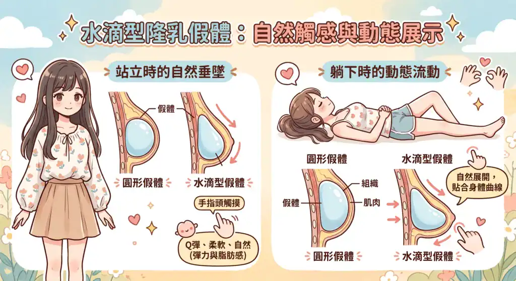 水滴奶隆乳觸感與站立躺下的自然度